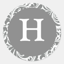 Monogram H Grey Grey Wedding Theme Monograms Invit Sticker