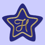 Monogram H in 3D gold stickers