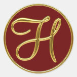 Monogram H in 3D gold Sticker