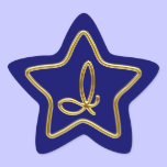 Monogram I in 3D gold stickers