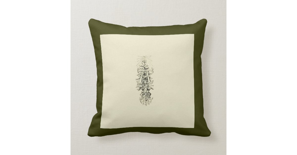 Monogram Initial A Fancy Vintage Art Throw Pillows Zazzle