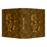 Monogram Initial B Gold Satin Peony Binder