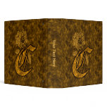 Monogram Initial C Gold Satin Peony Binder