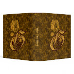Monogram Initial G Gold Satin Peony Binder