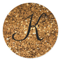 Monogram Initial Gold Template Sticker