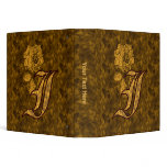 Monogram Initial I Gold Satin Peony Binder