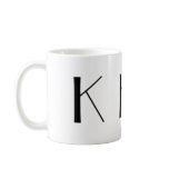Monogram Initial K Black & White Modern Coffee Mug
