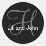 Monogram Intial Wedding Bride Groom Names Sticker