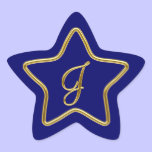 Monogram J in 3D gold stickers