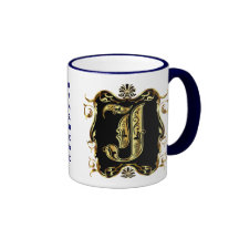 Monogram J One of a kind View notes pleas Coffee Mugs