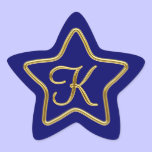 Monogram K in 3D gold stickers