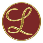 Monogram L in 3D gold stickers