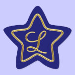 Monogram L in 3D gold stickers