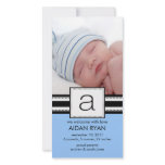 Monogram Letter A Baby PHOTO Birth Announcement Photo Card