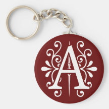 Monogram Letter A Keychains