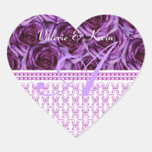 Monogram Letter A Purple Heart Sticker