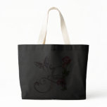 MONOGRAM LETTER A WITH ROSES AND BUTTERFLY CANVAS BAGS