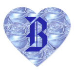 Monogram Letter B Blue Roses Sticker
