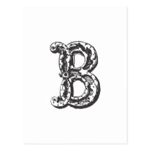 Monogram Letter B in Black Postcard