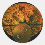 Monogram Letter C Fall  Wedding Envelope Seals stickers