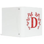 Monogram Letter D Red Leaves binders
