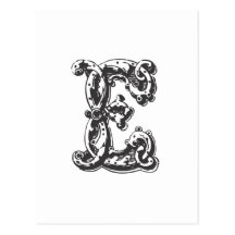 Monogram Letter E in Black Postcard