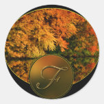 Monogram Letter F Fall Wedding Envelope Seals stickers
