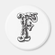 Monogram Letter F in Black Magnet