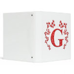 Monogram Letter G Red Leaves binders