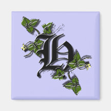 Monogram Letter H magnet