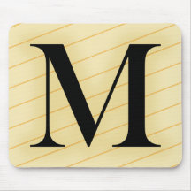 Monogram Letter - M (orange) Mouse Pad