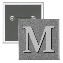 Monogram Letter M Pinback Buttons