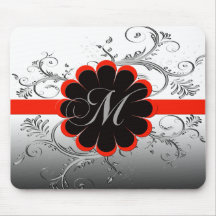 Monogram Letter M Red Mousepad