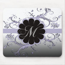 Monogram Letter M Violet Mousepad