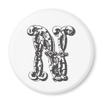 Monogram Letter N Refrigerator Magnets