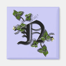 Monogram Letter N magnet
