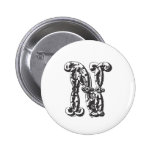 Monogram Letter N Pin