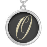 Monogram Letter O initial Necklace Sterling Silver