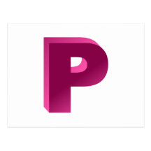 Monogram Letter P Post Card