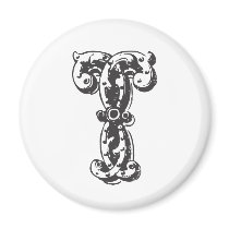 Monogram Letter T Refrigerator Magnet