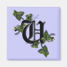 Monogram Letter U magnet
