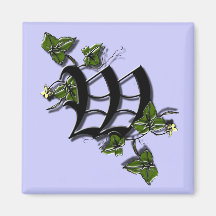 Monogram Letter W magnet