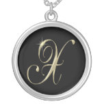 Monogram Letter X initial Necklace Sterling Silver