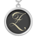 Monogram Letter Z initial Necklace Sterling Silver