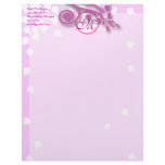 Monogram Letterhead Lavender, Pink and Raspberry