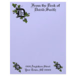Monogram letterhead with letter D, personalize