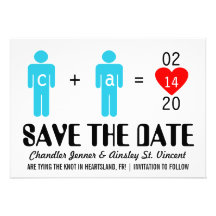 Monogram Love Couple Save the Date Cards Invitation