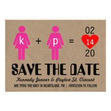 Monogram Love Couple Save the Date Cards Custom Invitation