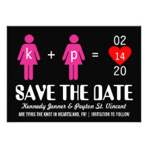 Monogram Love Couple Save the Date Cards Custom Invite