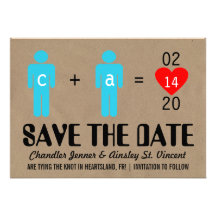 Monogram Love Couple Save the Date Cards Personalized Invitation